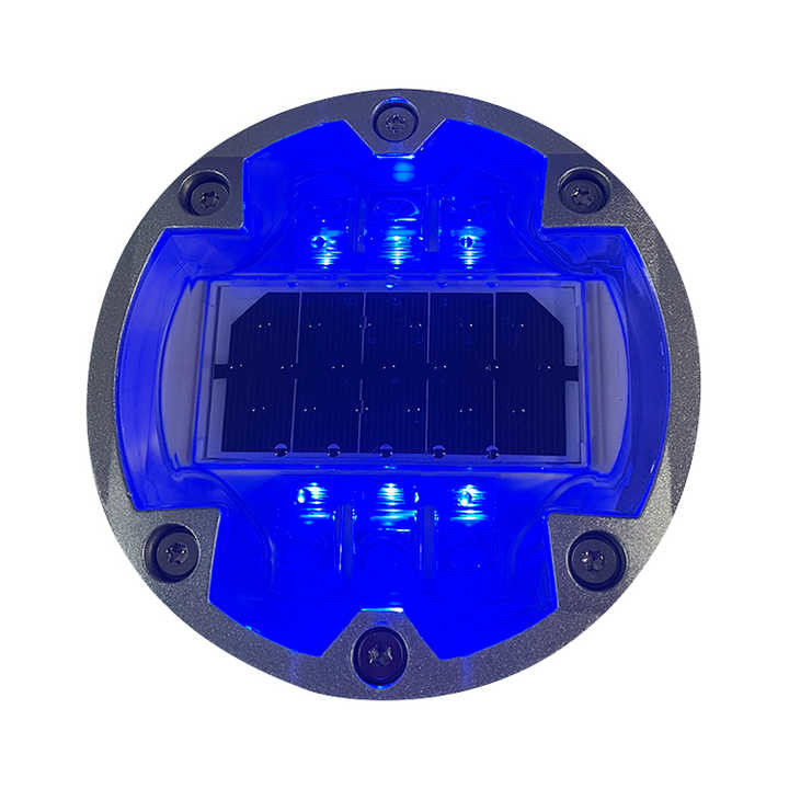 143 mm çaplı güneş enerjisiyle çalışan yol çubukları 6 vida yol işaretlemesi için alüminyum kapak
