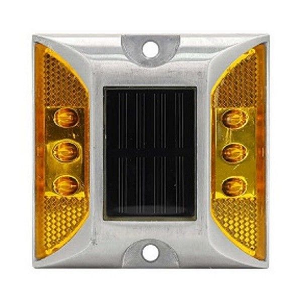 Sarı Renkli Güneş Yolu Yansıtıcıları IP68 Su geçirmez 6pcs Yüksek Parlaklık LED